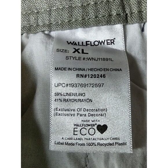 Wallflower Sage Linen Blend Shorty Short Size XL Juniors NWT - Picture 4 of 13